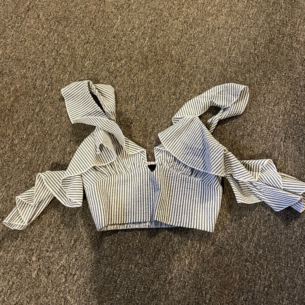 Blue life crop top